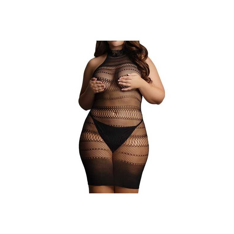 Le Désir Robe sexy Grande Taille HIGH LACE Noire